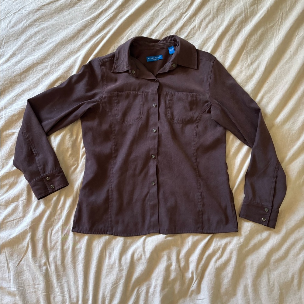 Karen Scott Button-down Shirt Jacket